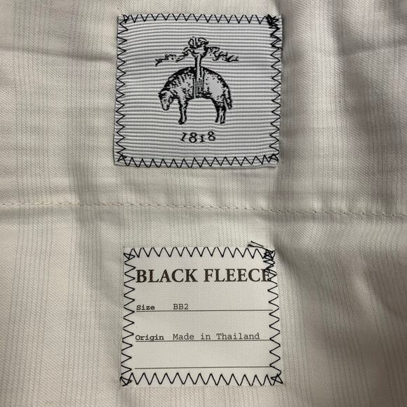 BLACK FLEECE 35 Beige White Stripe Cotton Seersucker Button Fly Casual Pants - Picture 6 of 8